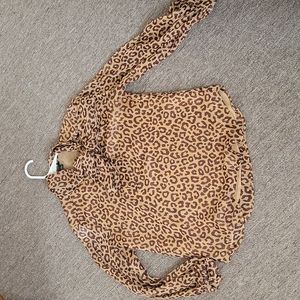 Ann Taylor's shimmer leopard print bow blouse